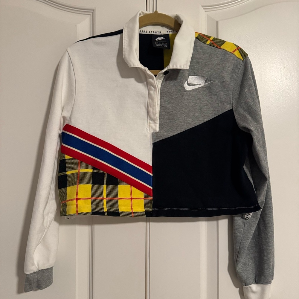 Nike White and Yellow Sports Top